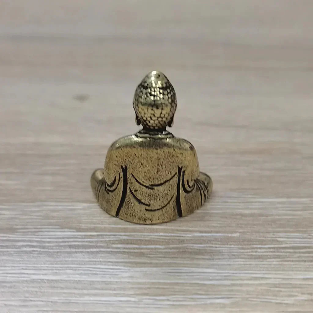 LZINA™ | 10 piece Miniature Brass Sitting Buddha Statue Figure for Travel Buddhism Worship Home Office Desk Decoration