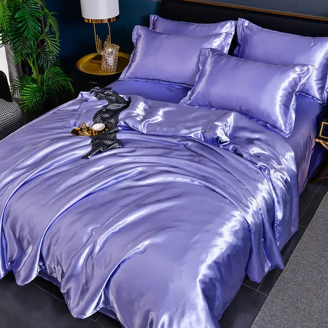 BowLift | Luxury Solid Satin Duvet Cover - SilkSerenity