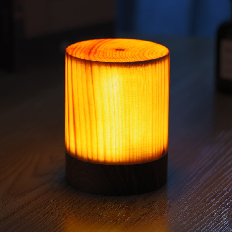 LZINA™ | LumiWood – Battery-Powered LED Table Lamp with Touch Control