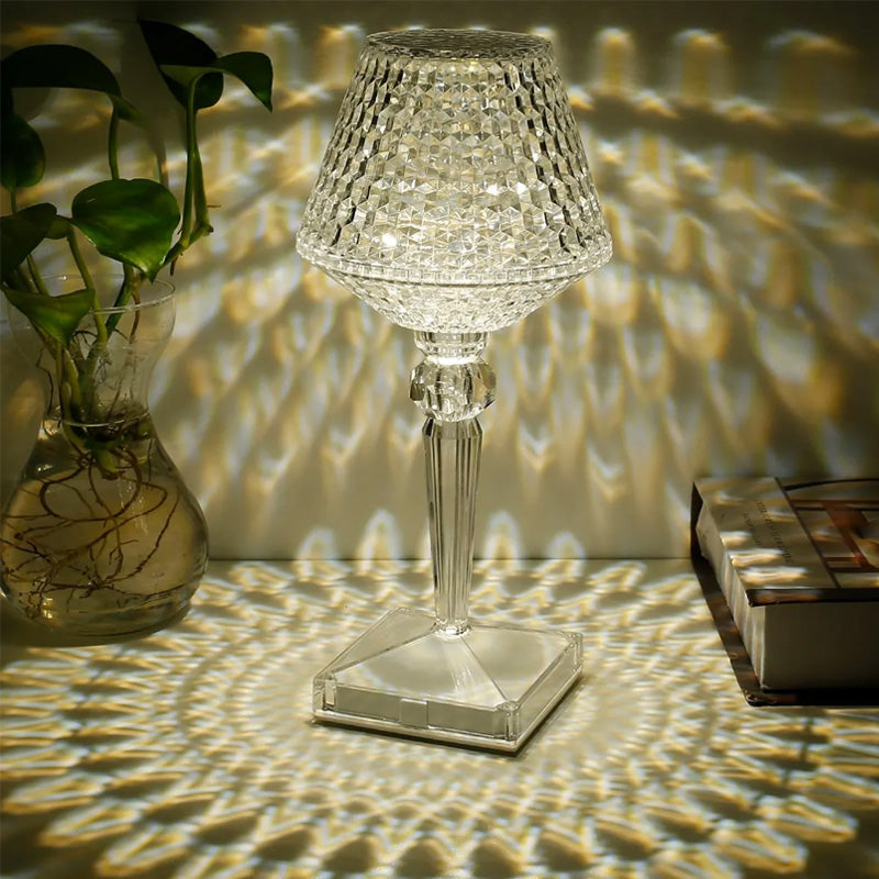 BowLift Crystal Table Lamp – Elegant Glass Lighting for Any Room