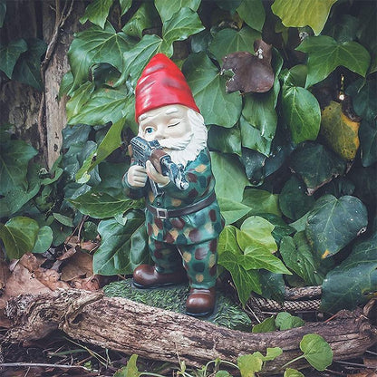 LZINA™ | Military Garden Gnome with Camouflage Uniform