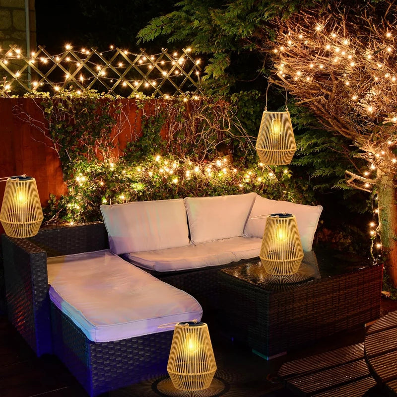 LZINA™ | Solar Outdoor Handwoven Garden Lamps | Waterproof Landscape Light for Villa & Terrace Decoration - Alpho