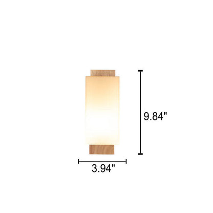 BowLift Modern Minimalist Solid Wood Wall Sconce with Square Glass Column, 1-Light Lamp