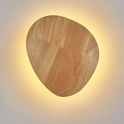 BowLift Modern Minimalist Wood LED Wall Light — Round, Irregular Oval Wall Lamp for Living Room