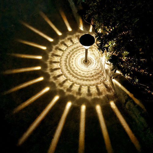 LZINA™ | Solar waterproof circular divergent light shadow design LED outdoor garden decorative light