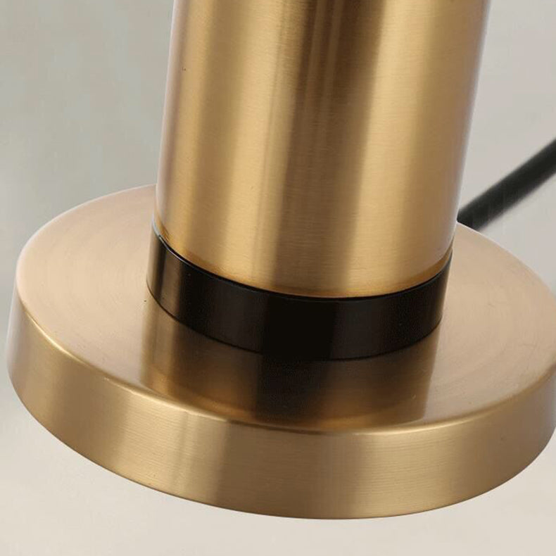 LZINA™ | Modern Transitional Cylinder Iron Table Lamp with Fabric Shade — 1-Light for the Living Room