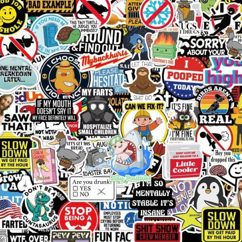 BowLift | 150 Pcs blue collar funny stickers‍️