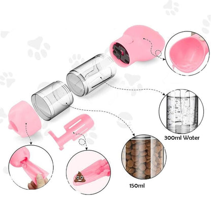 BowLift | Snackbuddy Pro – 2-in-1 Water & Food Bottle with Poop Bag Holder
