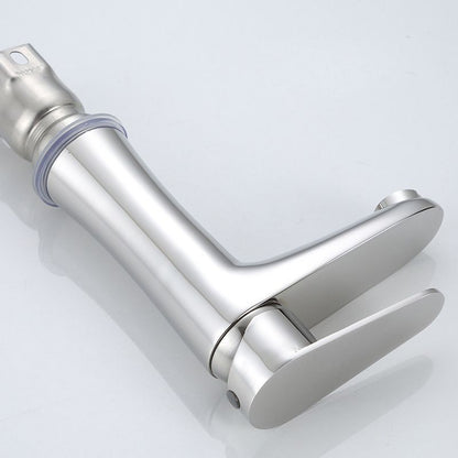 BowLift | Modern Basin Tap Monochrome Center Mount Low Arc Faucet for Bathroom