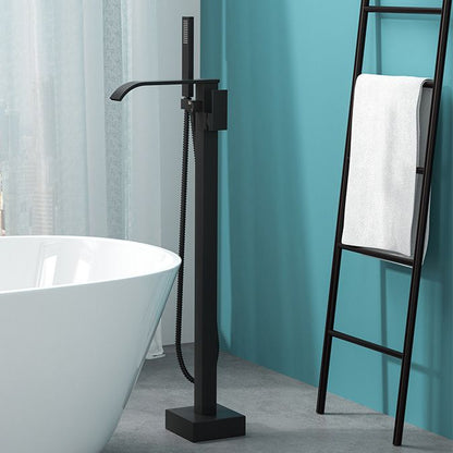 BowLift | Modern Freestanding Bathtub Faucet Copper Floor Mounted Freestanding Bathtub Faucet