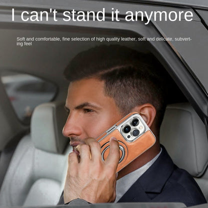 LZINA™ | Luxury Leather Invisible Stand iPhone Case