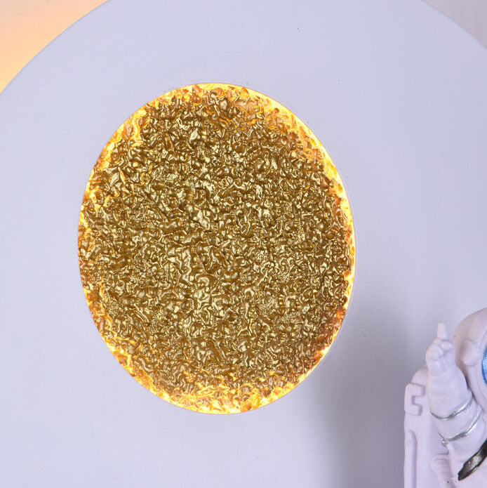 BowLift Modern Iron-Resin Round Astronaut LED Wall Light – Unique Bedroom Accent Lamp