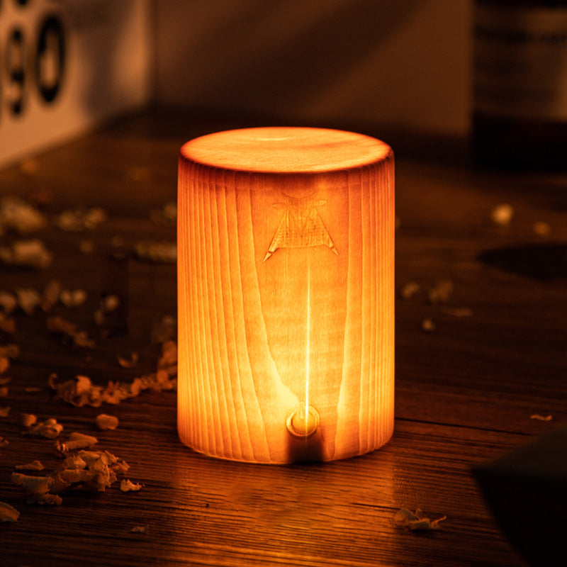 LZINA™ | LumiWood – Battery-Powered LED Table Lamp with Touch Control