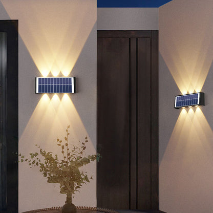 LZINA™ | Modern Simplicity Solar Waterproof Rectangular ABS PMMA LED Wall Light Lamp For Outdoor Patio