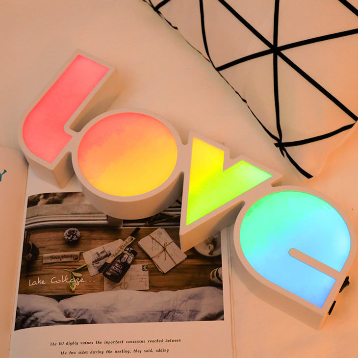 BowLift Modern Art Deco Waterproof PS Love Letters LED Table Lamp – Perfect Bedroom Accent