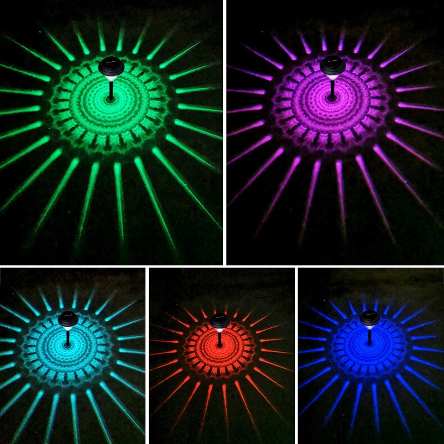 LZINA™ | Solar waterproof circular divergent light shadow design LED outdoor garden decorative light