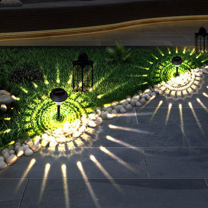 LZINA™ | Solar waterproof circular divergent light shadow design LED outdoor garden decorative light