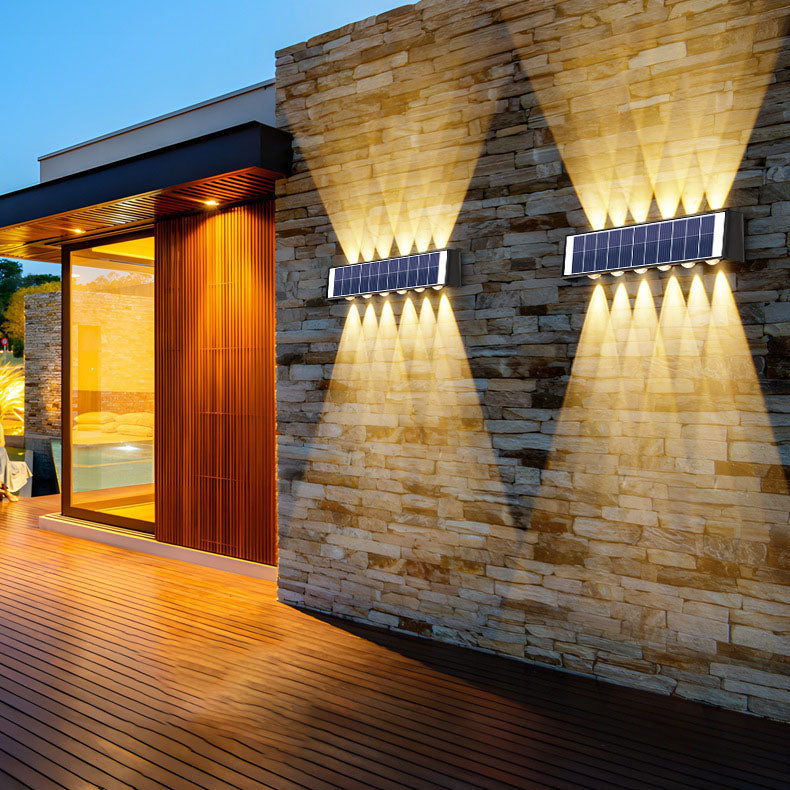LZINA™ | Modern Simplicity Solar Waterproof Rectangular ABS PMMA LED Wall Light Lamp For Outdoor Patio