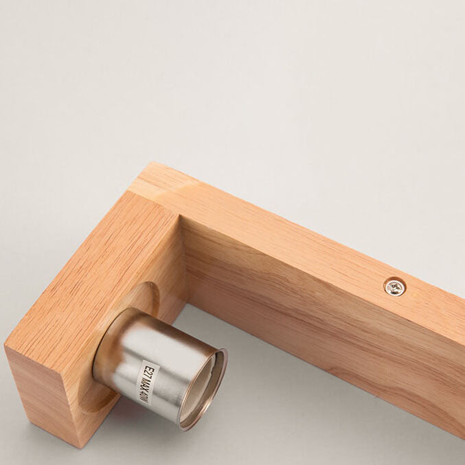 BowLift Modern Minimalist Solid Wood Wall Sconce with Square Glass Column, 1-Light Lamp