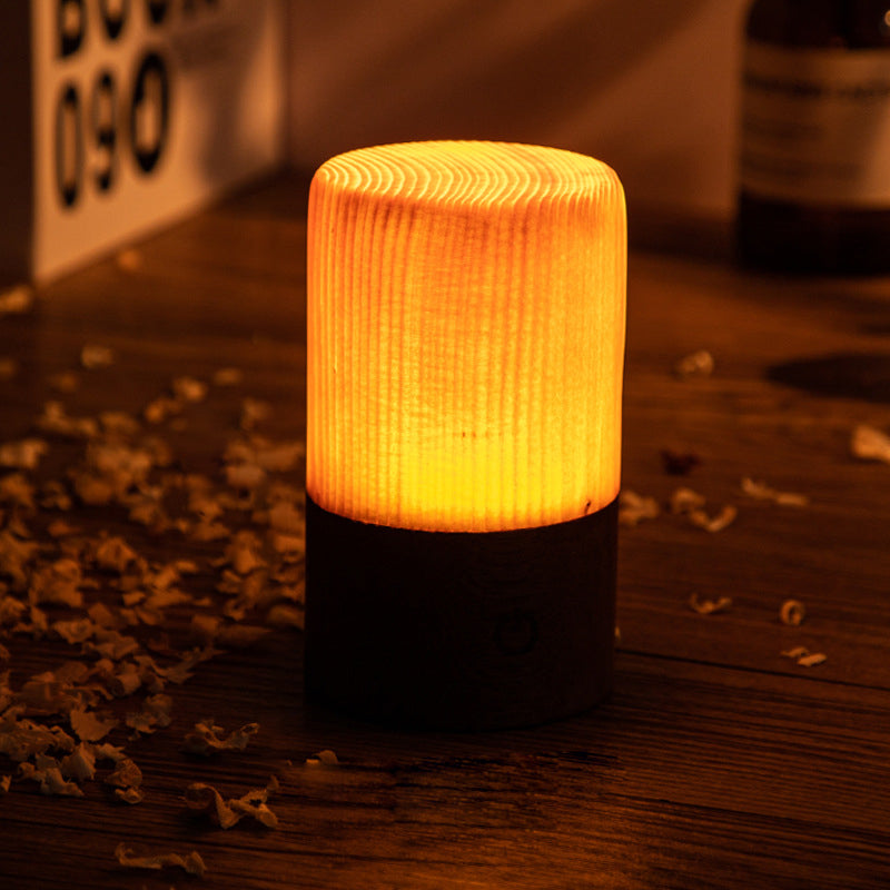 LZINA™ | LumiWood – Battery-Powered LED Table Lamp with Touch Control