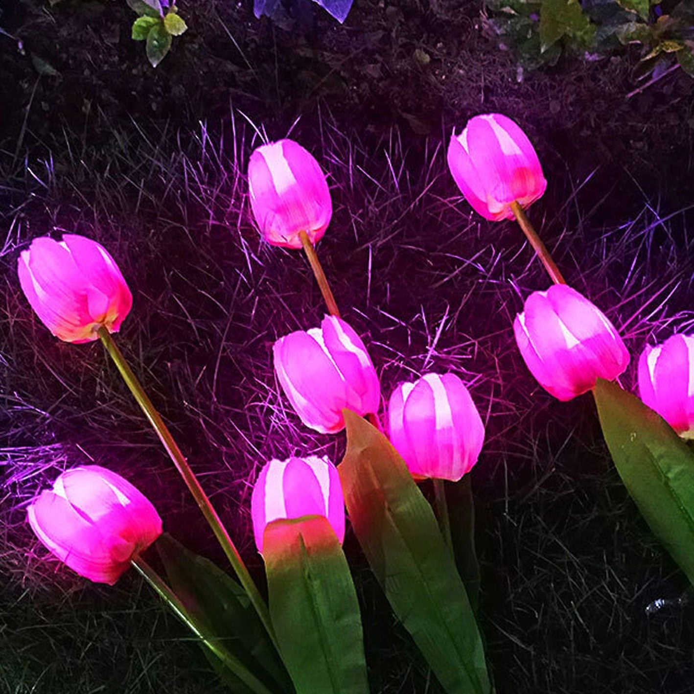 LZINA™ | Solar Tulip Lawn Light Outdoor Garden LED Tulip Flower Light Ground Stake Landscape Light
