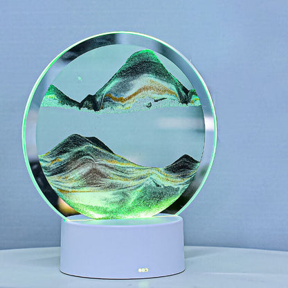 BowLift Creative Round Hourglass Quicksand 3D LED Night Light Table Lamp