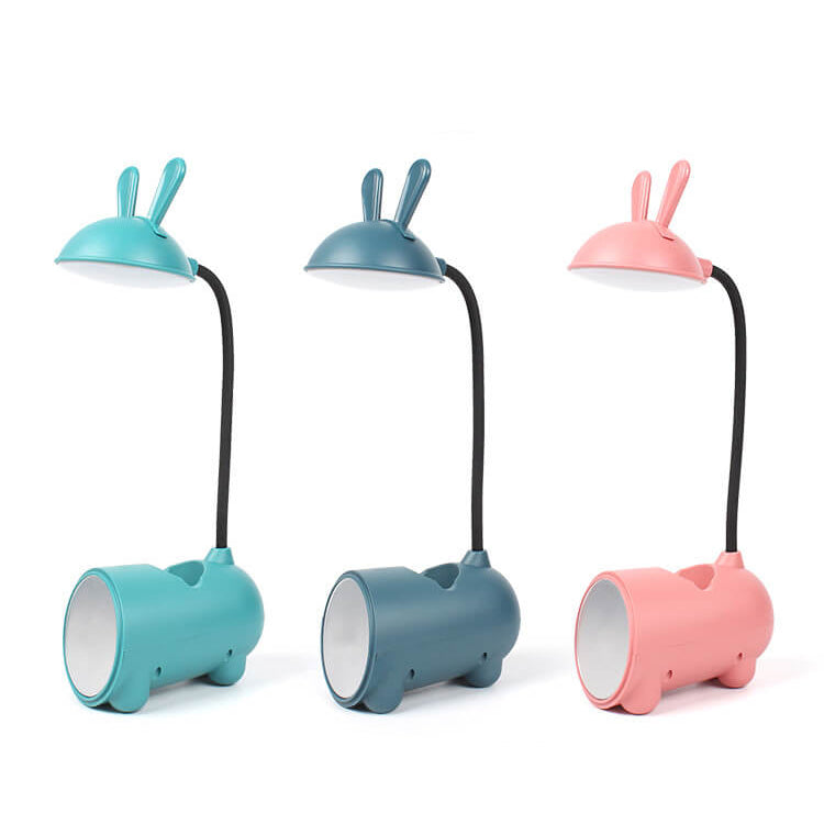 BowLift Cartoon Rabbit LED Touch Desk Lamp with USB Pen Holder