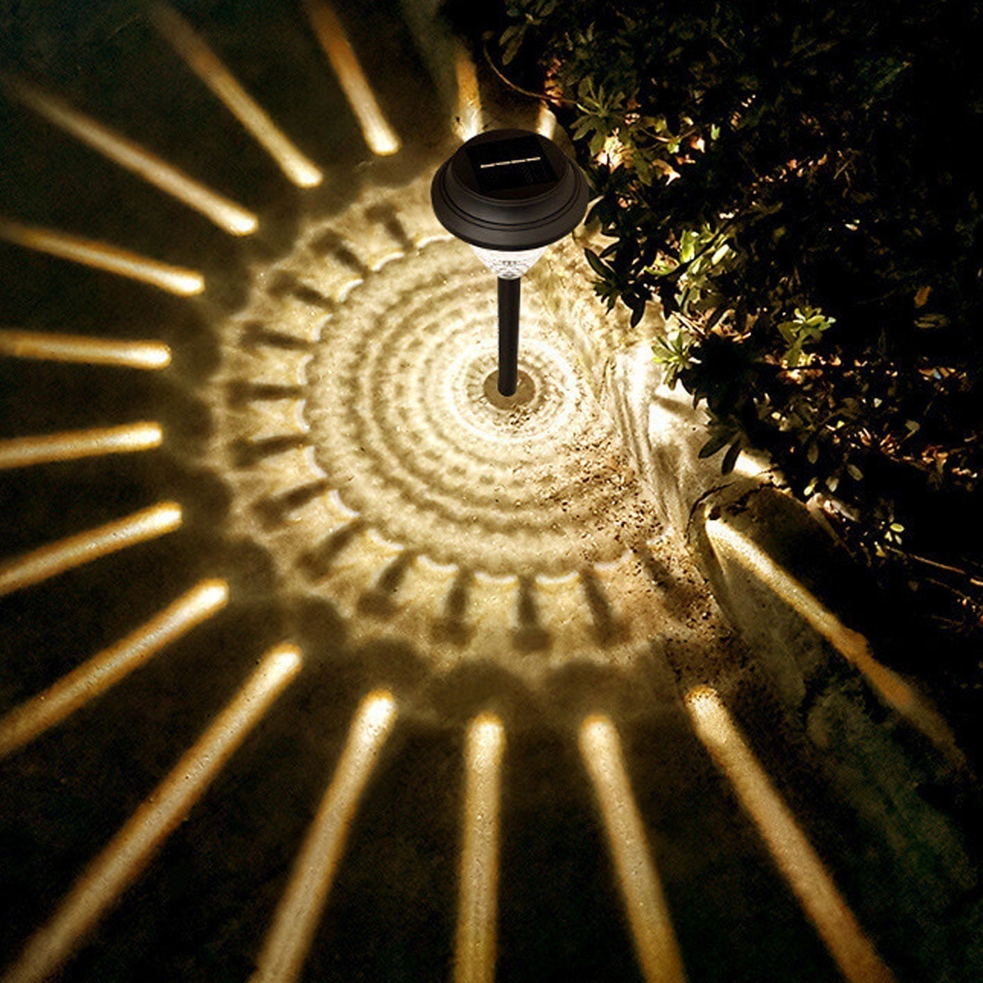 LZINA™ | Solar waterproof circular divergent light shadow design LED outdoor garden decorative light