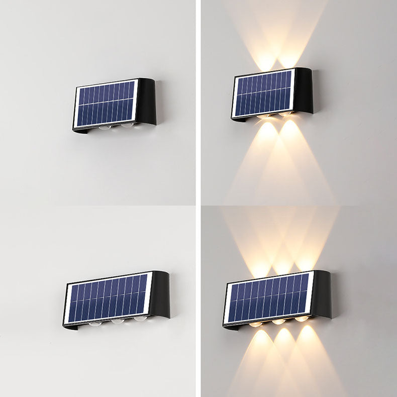 LZINA™ | Modern Simplicity Solar Waterproof Rectangular ABS PMMA LED Wall Light Lamp For Outdoor Patio