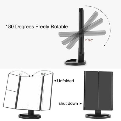 BowLift | Lighted Makeup Vanity Mirror, 24LED