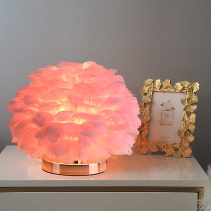 BowLift Luxury Feather Table Lamp – Elegant Bedroom & Nightstand Lighting