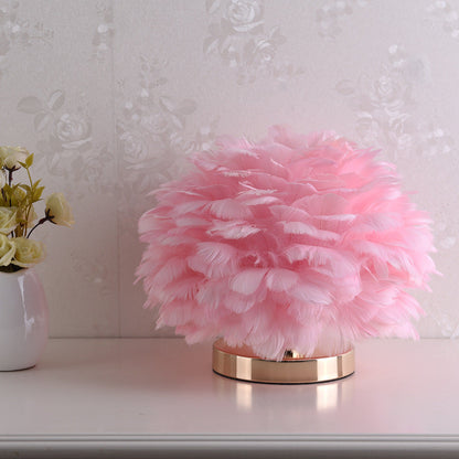 BowLift Luxury Feather Table Lamp – Elegant Bedroom & Nightstand Lighting
