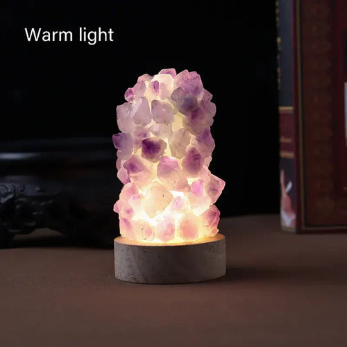 BowLift Amethyst Crystal Lamp — Calming Healing Energy with Gentle, Soothing Light