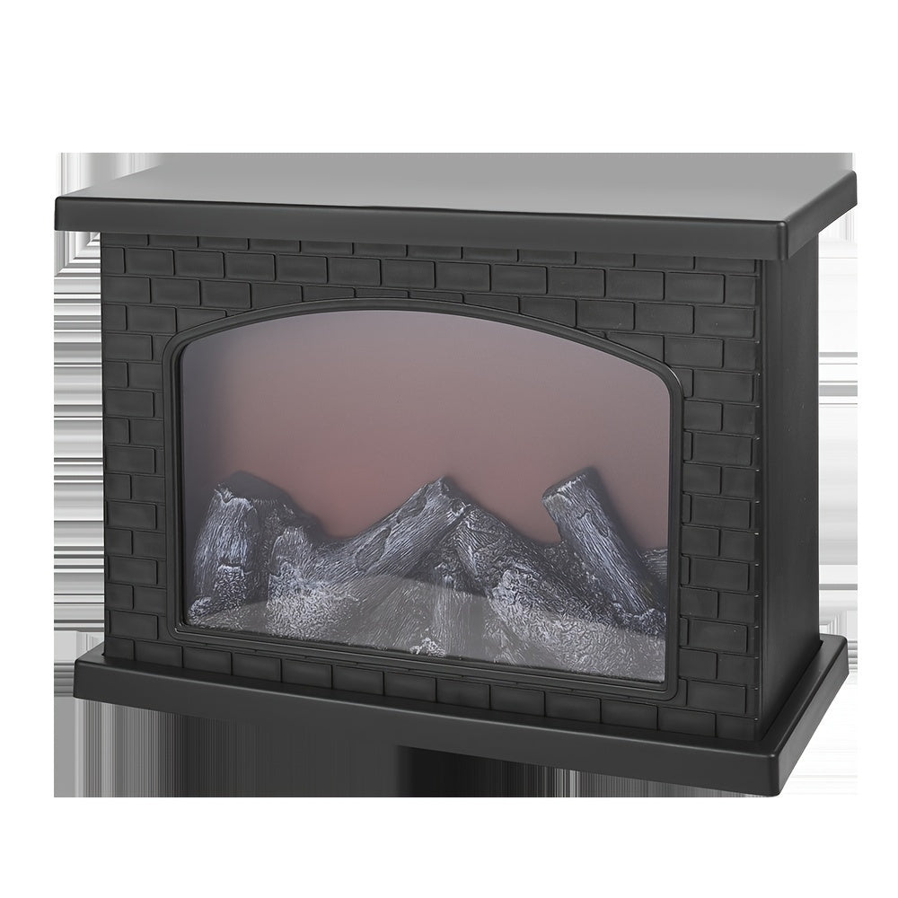 BowLift Cozy Rectangular Fireplace Lantern Lamp with Realistic Flame Effect