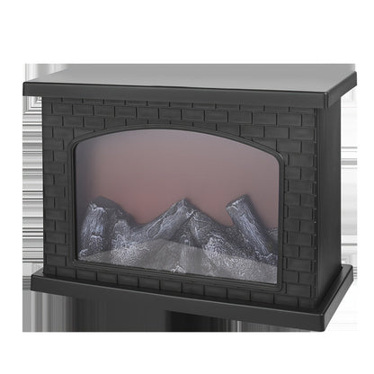 BowLift Cozy Rectangular Fireplace Lantern Lamp with Realistic Flame Effect