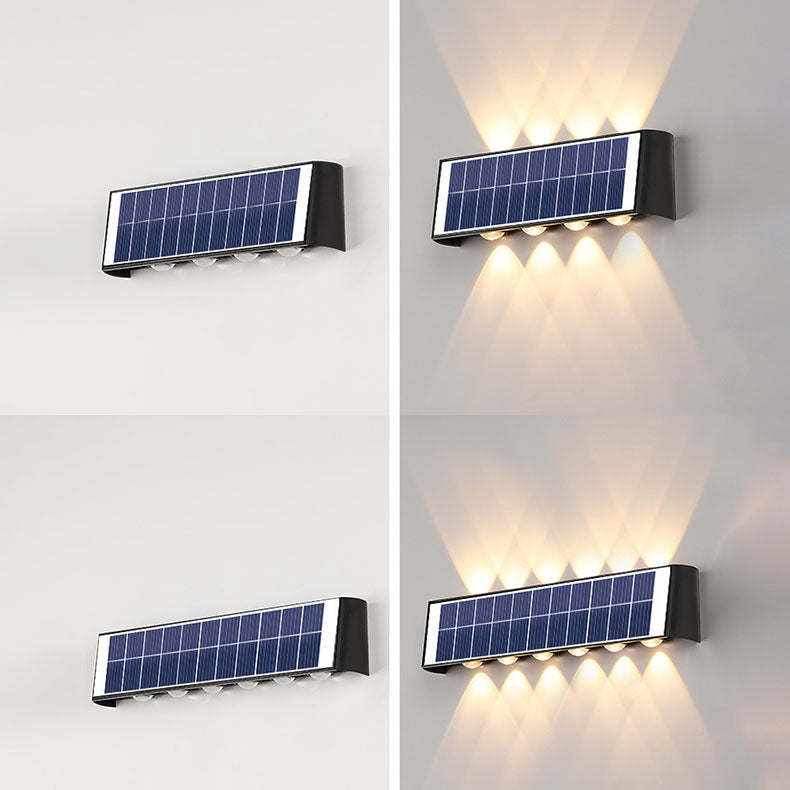 LZINA™ | Modern Simplicity Solar Waterproof Rectangular ABS PMMA LED Wall Light Lamp For Outdoor Patio