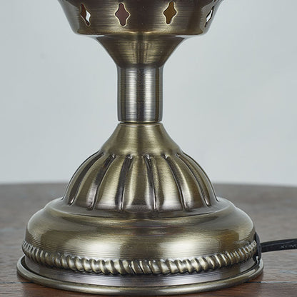 BowLift Traditional Tiffany-Style Romantic Oval Iron Enameled 1-Light Table Lamp for the Bedroom
