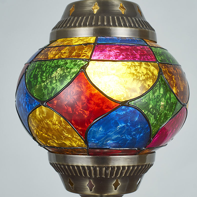 BowLift Traditional Tiffany-Style Romantic Oval Iron Enameled 1-Light Table Lamp for the Bedroom