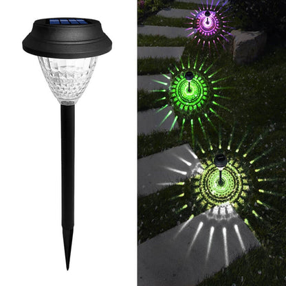 LZINA™ | Solar waterproof circular divergent light shadow design LED outdoor garden decorative light