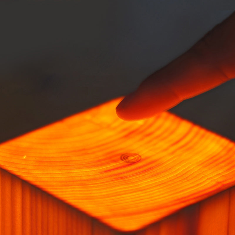 LZINA™ | LumiWood – Battery-Powered LED Table Lamp with Touch Control