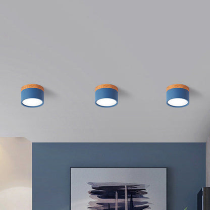 BowLift | Small ceiling light Macaron metal kitchen bar recessed lighting in yellow/blue/black and wood