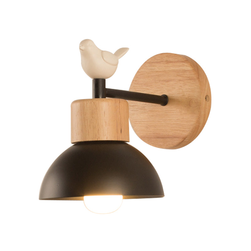 BowLift by NordicDome: Stylish Metal & Wood Wall Lamp with a Cute Bird for the Children's Room