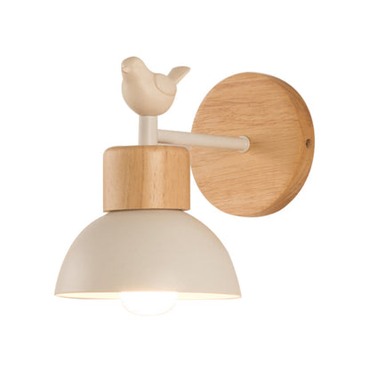 BowLift by NordicDome: Stylish Metal & Wood Wall Lamp with a Cute Bird for the Children's Room