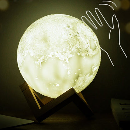 BowLift Creative Mini Moon Lamp – Rechargeable, 3D-Printed, 1-Light LED Table Lamp