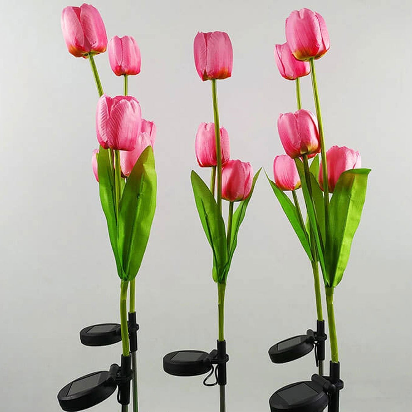LZINA™ | Solar Tulip Lawn Light Outdoor Garden LED Tulip Flower Light Ground Stake Landscape Light