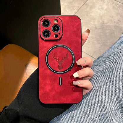 LZINA™ | Deer Leather iPhone Case MagSafe Wireless Charging