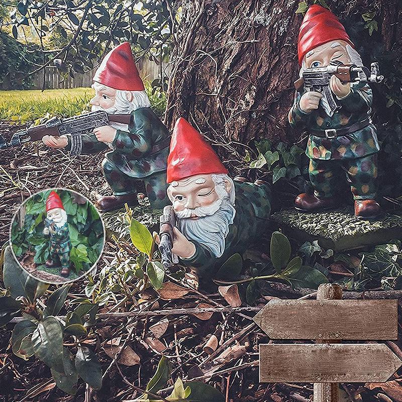 LZINA™ | Military Garden Gnome with Camouflage Uniform