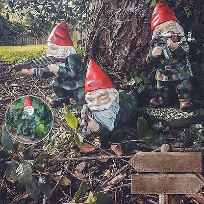 LZINA™ | Military Garden Gnome with Camouflage Uniform
