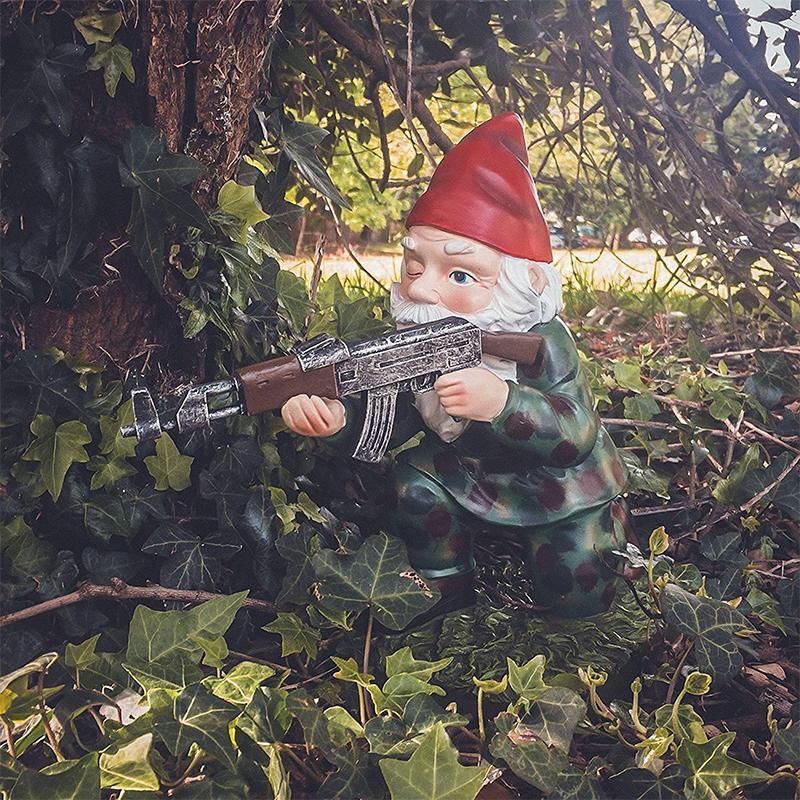 LZINA™ | Military Garden Gnome with Camouflage Uniform