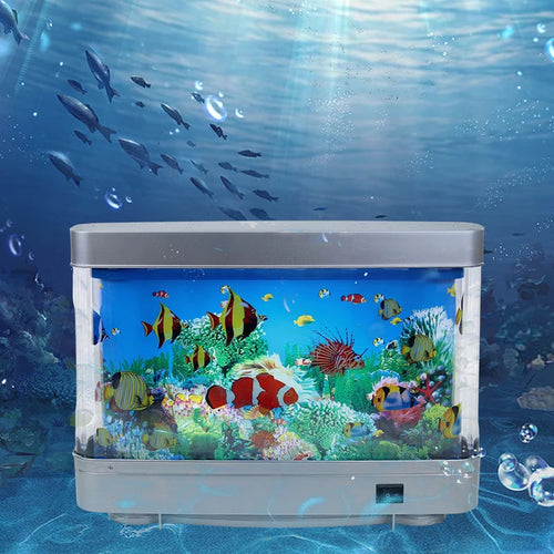 LZINA™ | Virtual Ocean Desk Fish Tank with LED Night Light